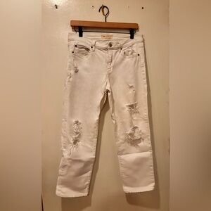 GAP White Distressed Boyfriend Jeans